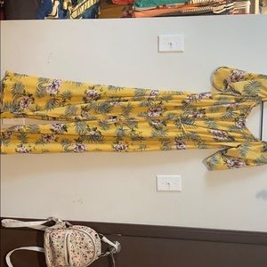 Floral yellow jumpsuit.